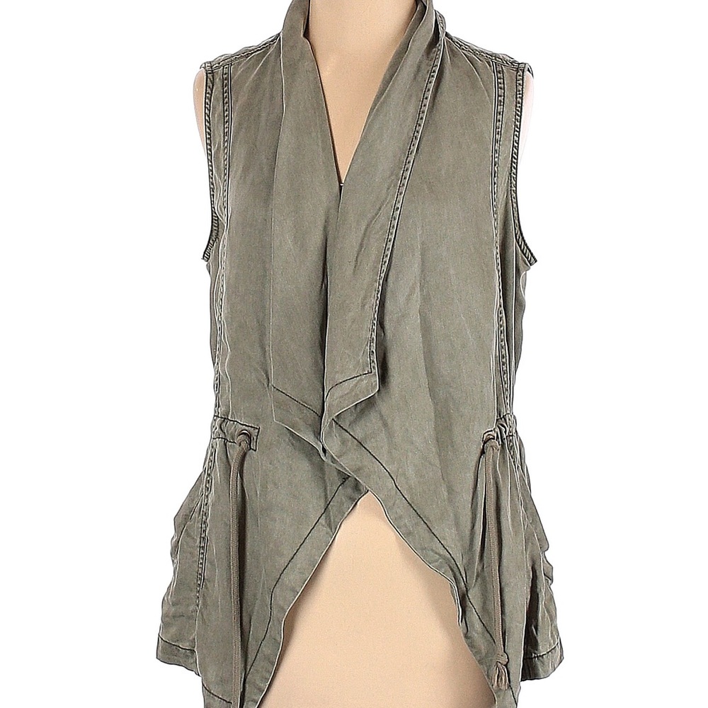Kenneth Cole Reaction Cascading Front Military Olive Green Utility Cargo Vest